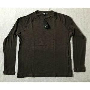 HUGO BOSS Men’s Sassari Long Sleeve Baseball Jersey Shirt Brown Size Medium